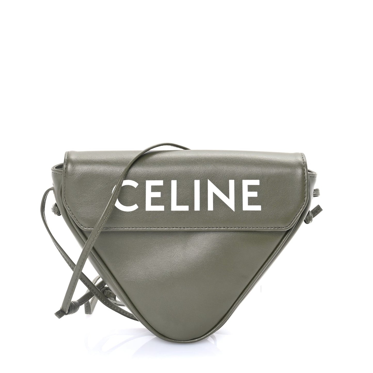 Smooth Calfskin Triangle Crossbody Bag  Green