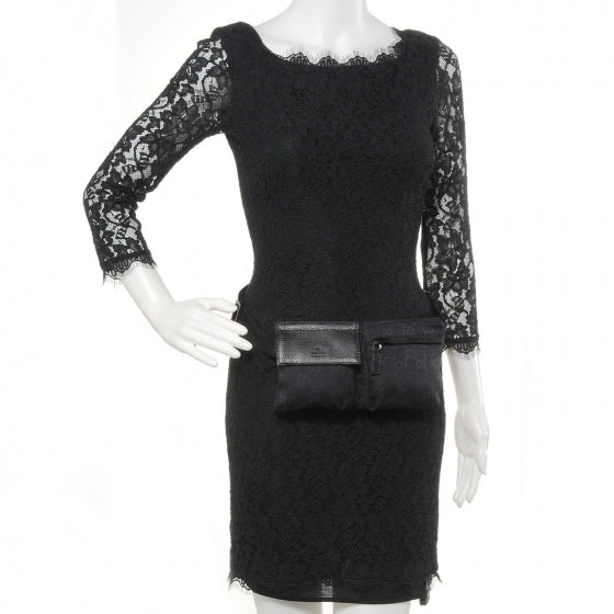 GG Monogram Double Pocket Belt Bag Black