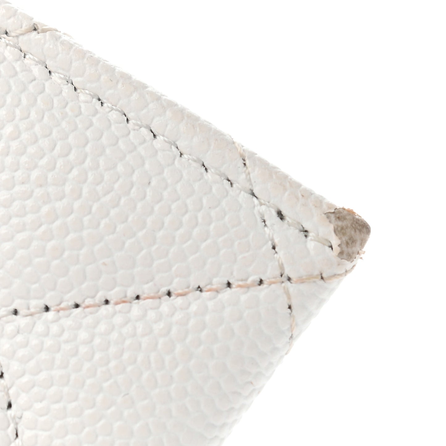 Caviar Quilted Card Holder White