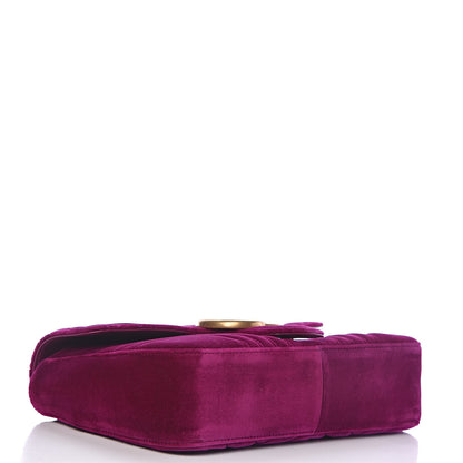 Gucci Velvet Matelasse Medium GG Marmont Shoulder Bag Fuchsia Violet Cyclamen 4 of 10