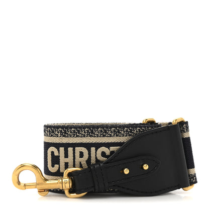 Christian Dior Canvas Embroidered Shoulder Strap Blue 1 of 4