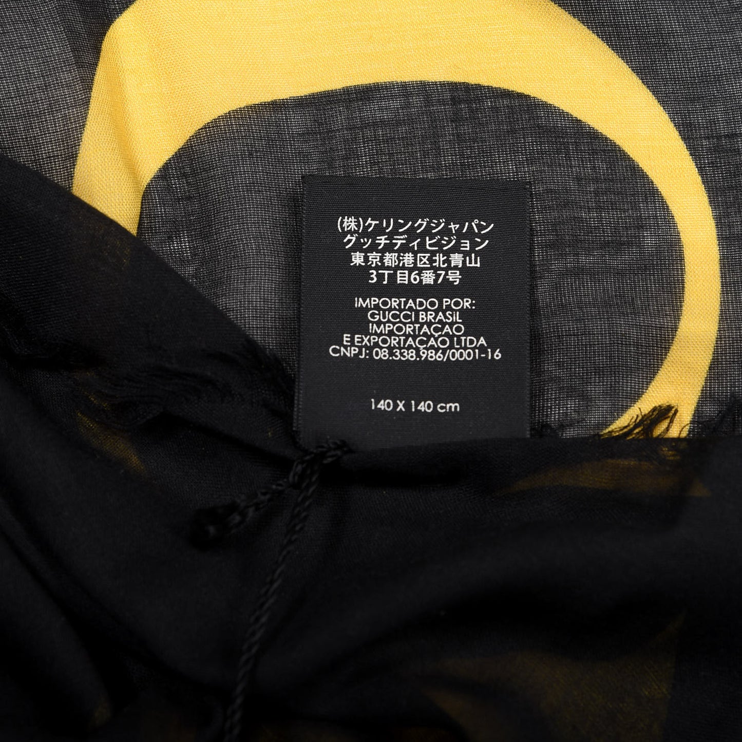 Modal Silk Coco Capitan Logo Square Scarf Black