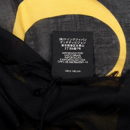 Gucci Modal Silk Coco Capitan Logo Square Scarf Black 3 of 4