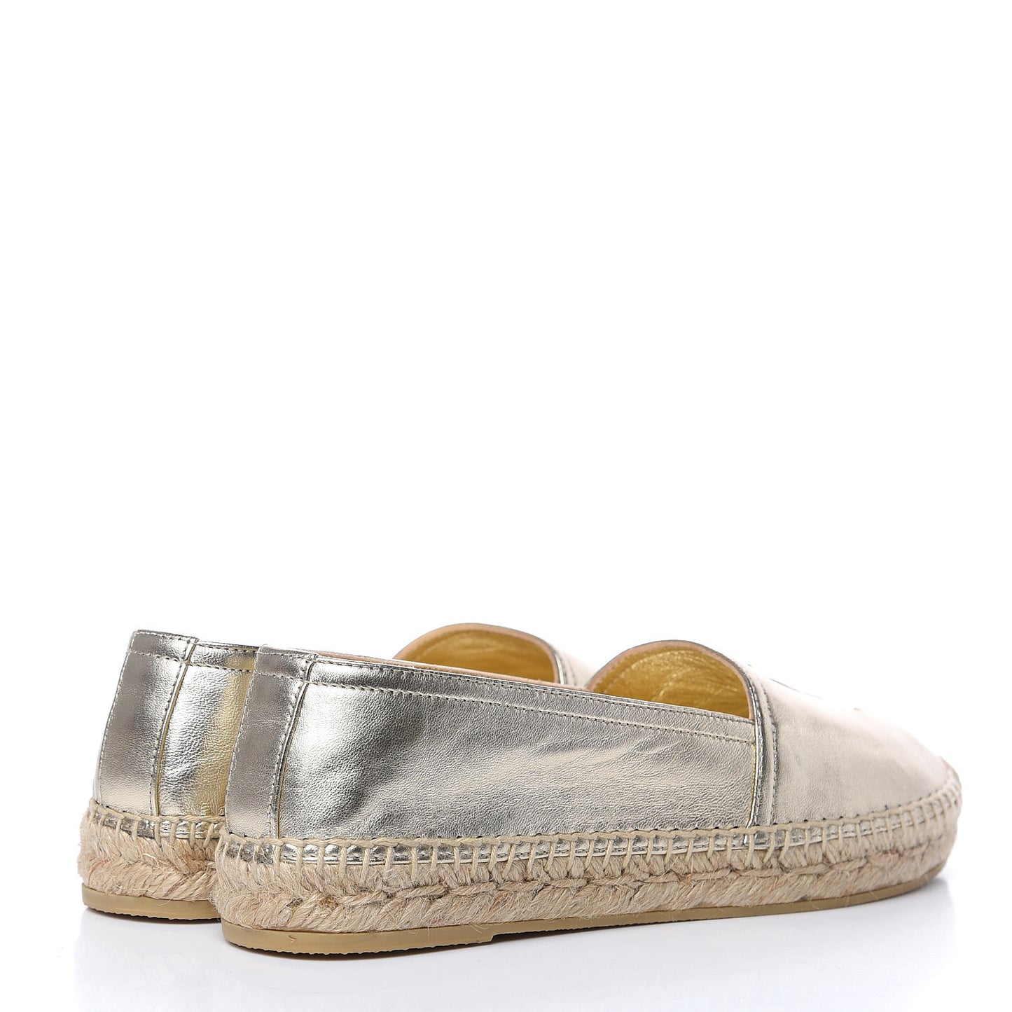 Metallic Lambskin Monogram Espadrilles 38 Gold