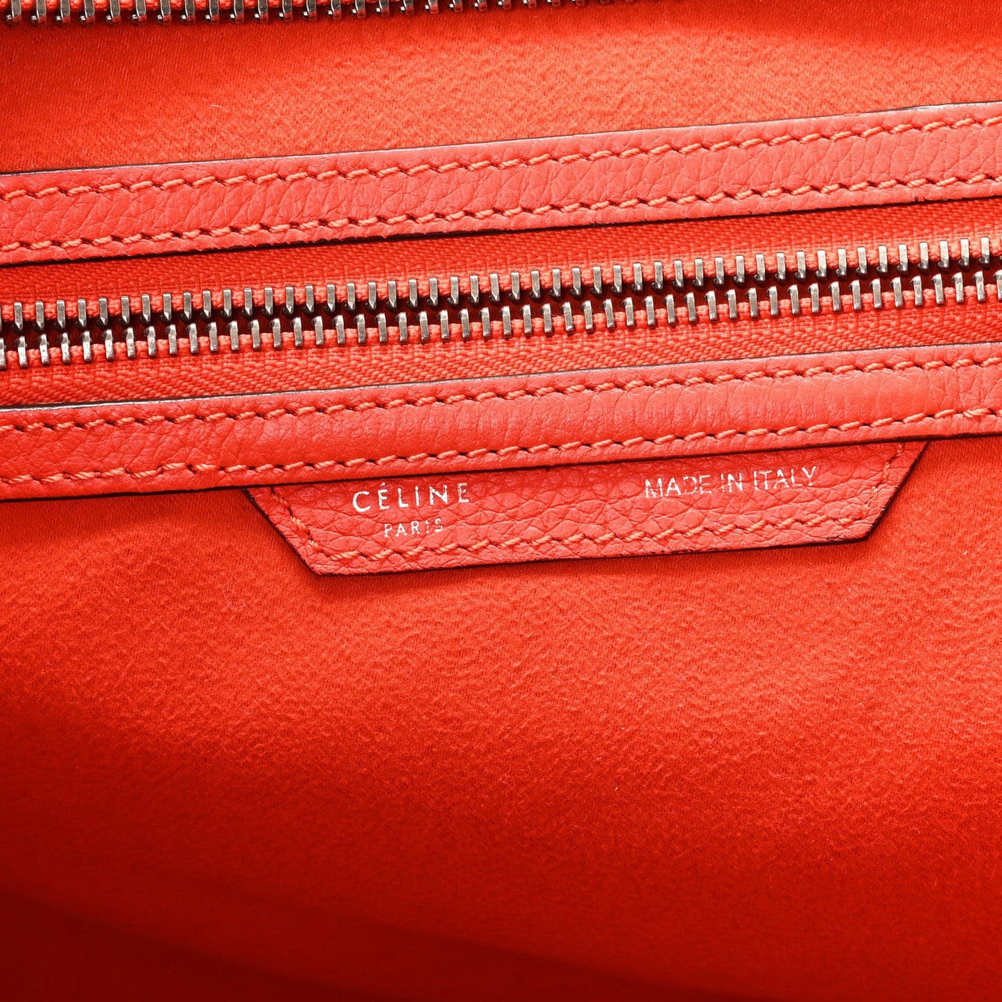 Drummed Calfskin Mini Luggage Coquelicot