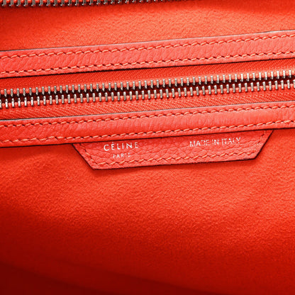 Celine Drummed Calfskin Mini Luggage Coquelicot 6 of 7
