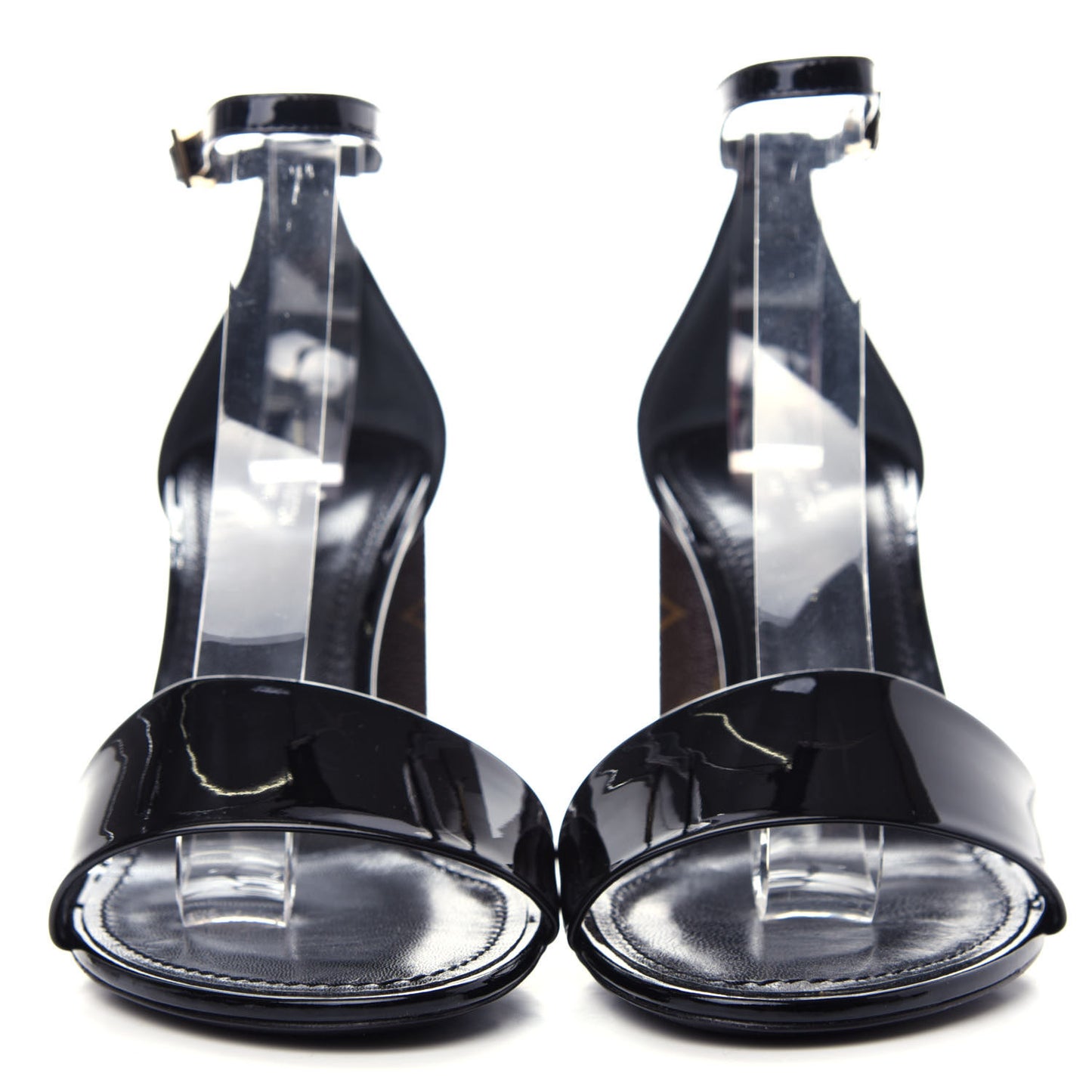 Patent Monogram Silhouette Sandals 38.5 Black