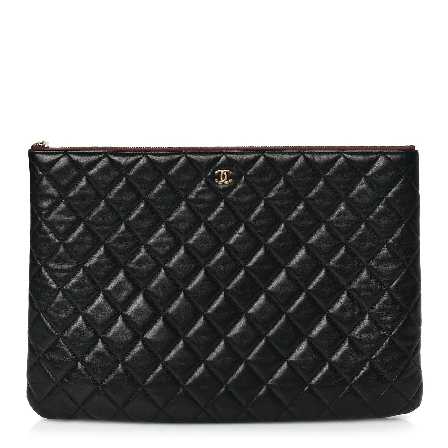 Lambskin Quilted Large Case Black