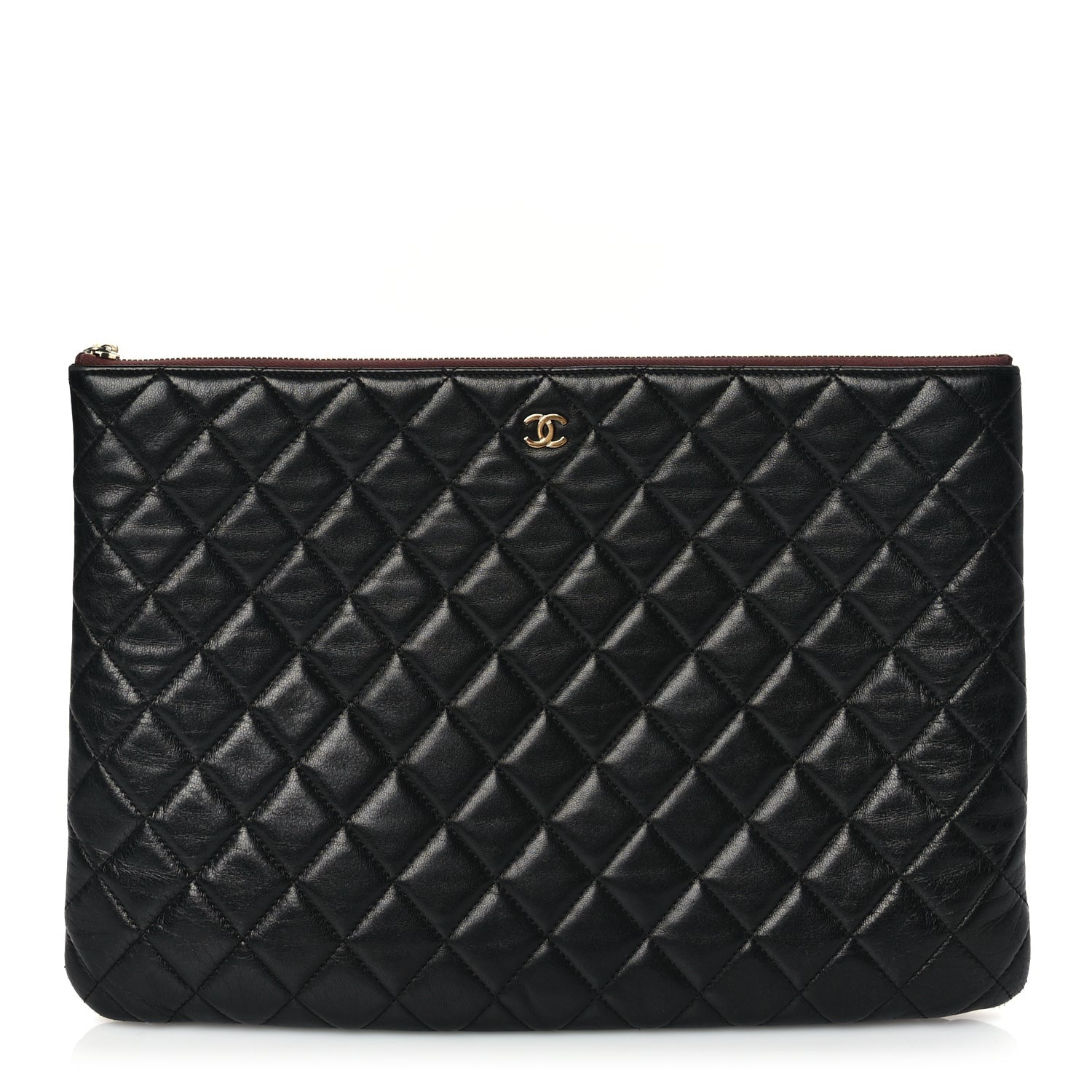 Chanel Lambskin Quilted Large Case Black 1 of 8