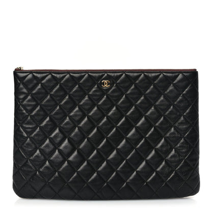 Chanel Lambskin Quilted Large Case Black 1 of 8