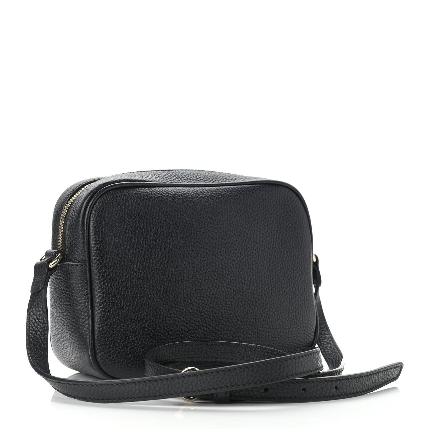 Pebbled Calfskin Small Soho Disco Bag Black