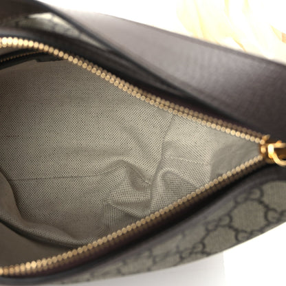 Gucci GG Supreme Monogram Textured Calfskin Web Super Mini Ophidia Shoulder Bag Beige Ebony New Acero 4 of 8