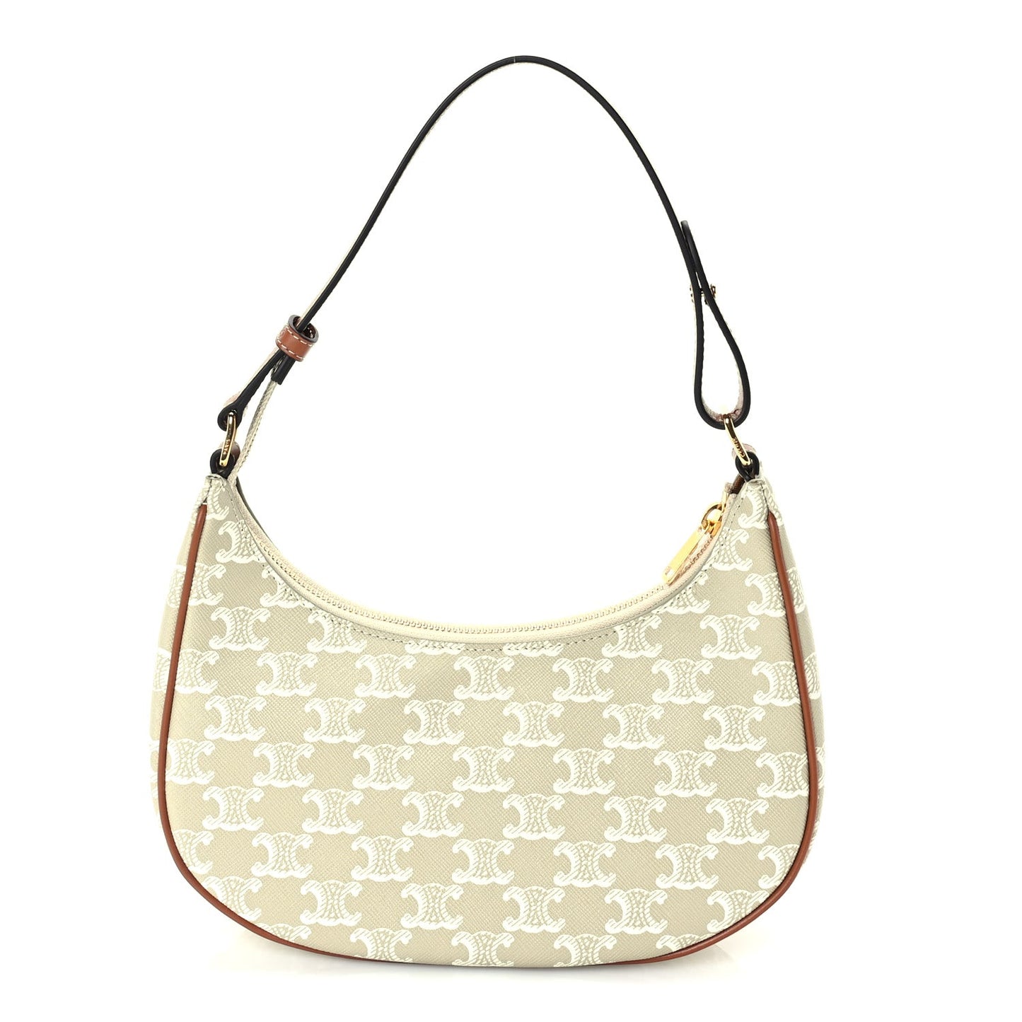 Canvas Calfskin Ava Triomphe Shoulder Bag Grege