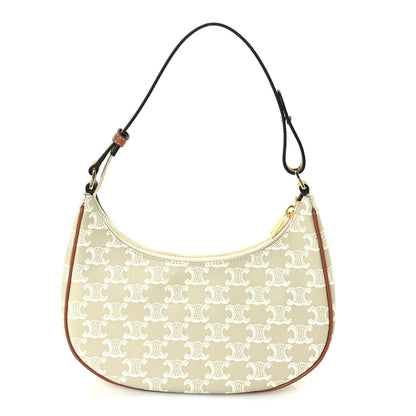 Celine Canvas Calfskin Ava Triomphe Shoulder Bag Grege 1 of 8