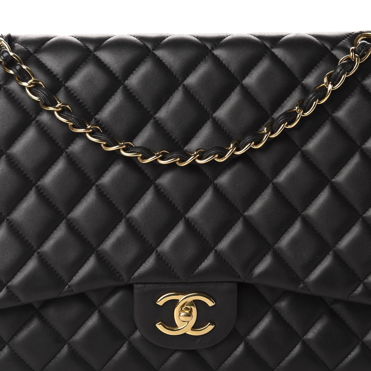 Chanel Lambskin Quilted Maxi Double Flap Black 12 of 12