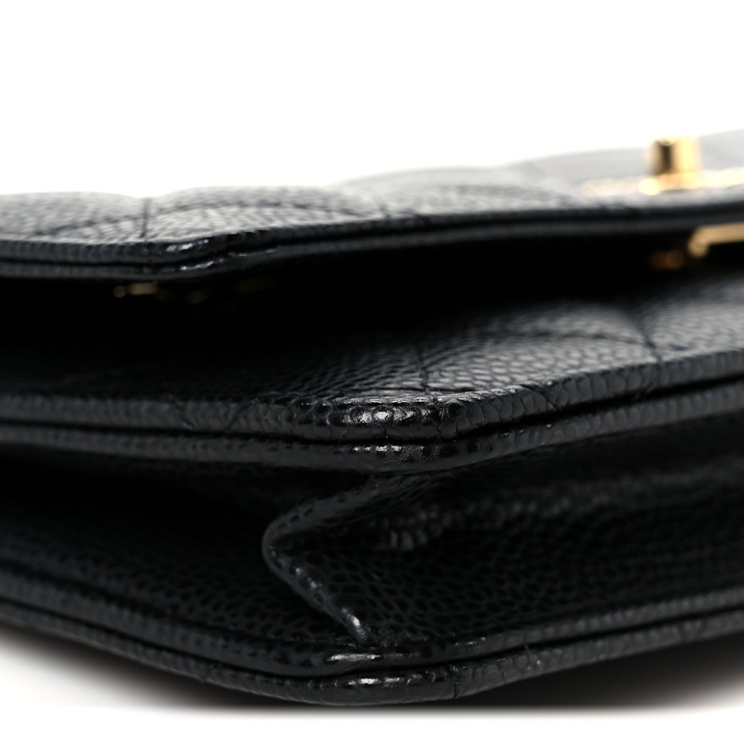 Caviar Quilted CC Turnlock Wallet On Chain WOC Black