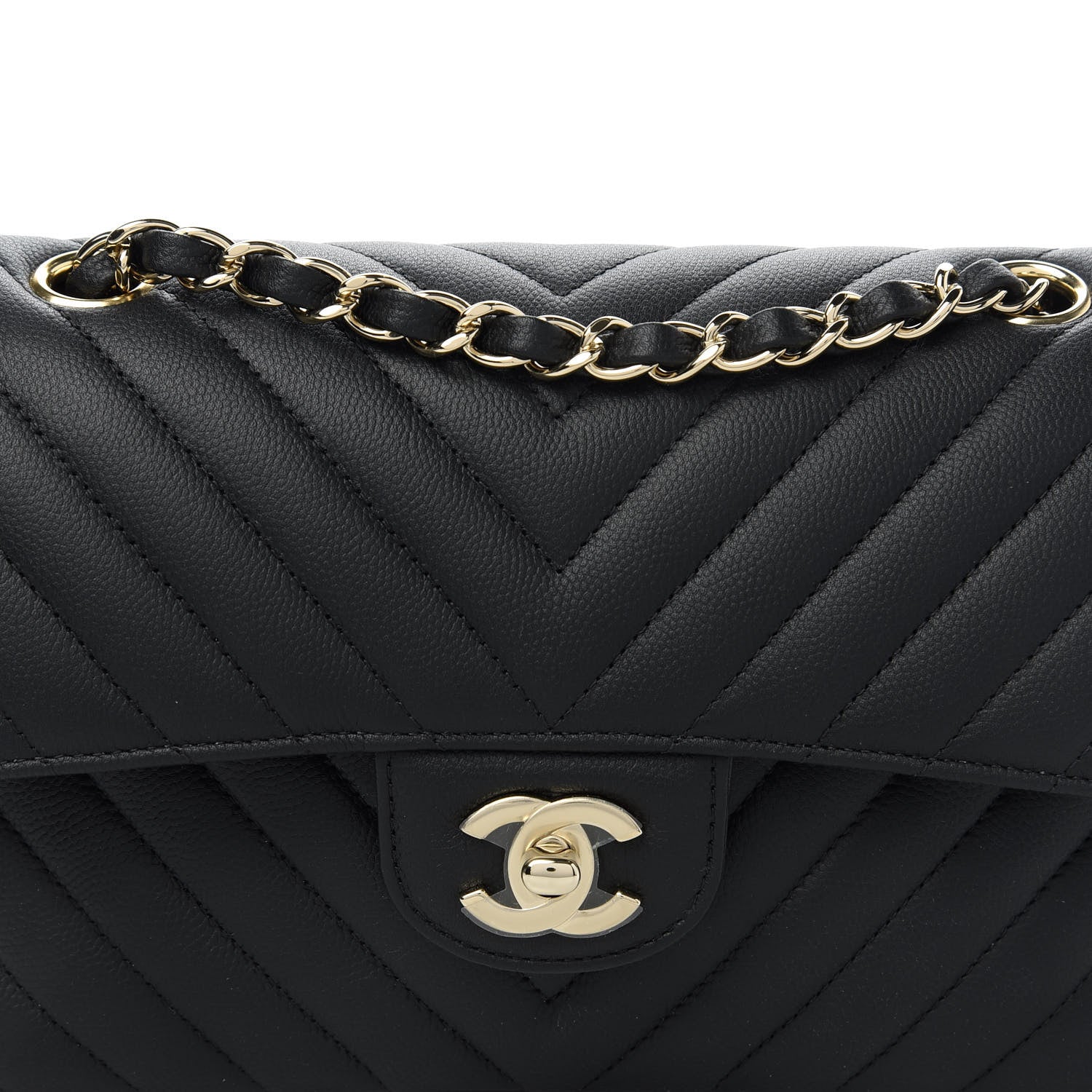 Chanel Caviar Chevron Quilted Small Double Flap Black 10 of 10