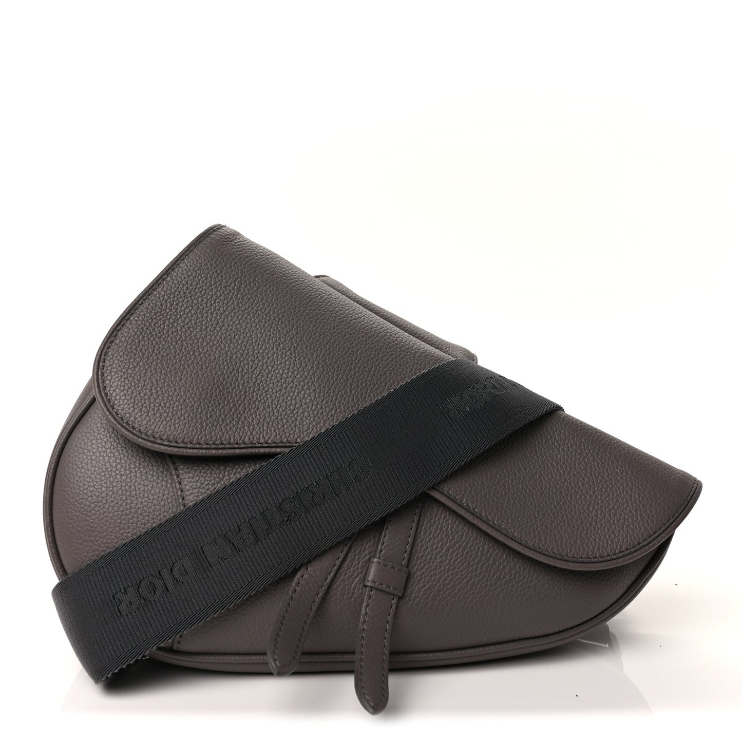 Grained Calfskin Mens Saddle Bag  Grey