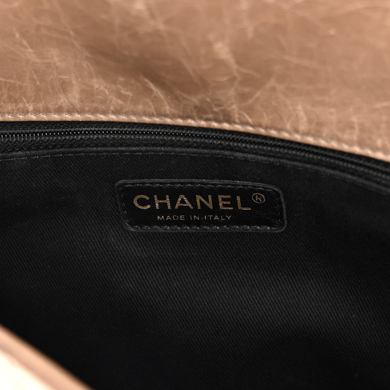 Chanel Glazed Calfskin Castle Rock Medium Flap Dark Beige 6 of 12