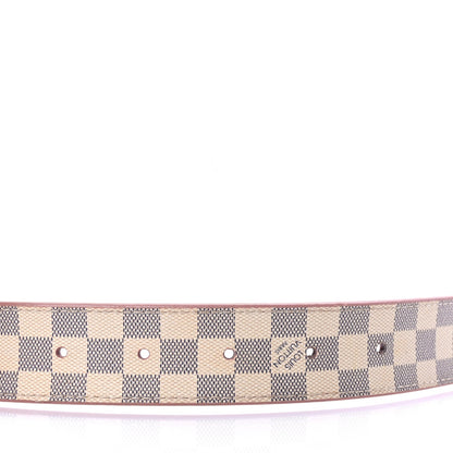 Louis Vuitton Damier Azur 30mm LV Initiales Reversible Belt 80 32 Pink 4 of 6