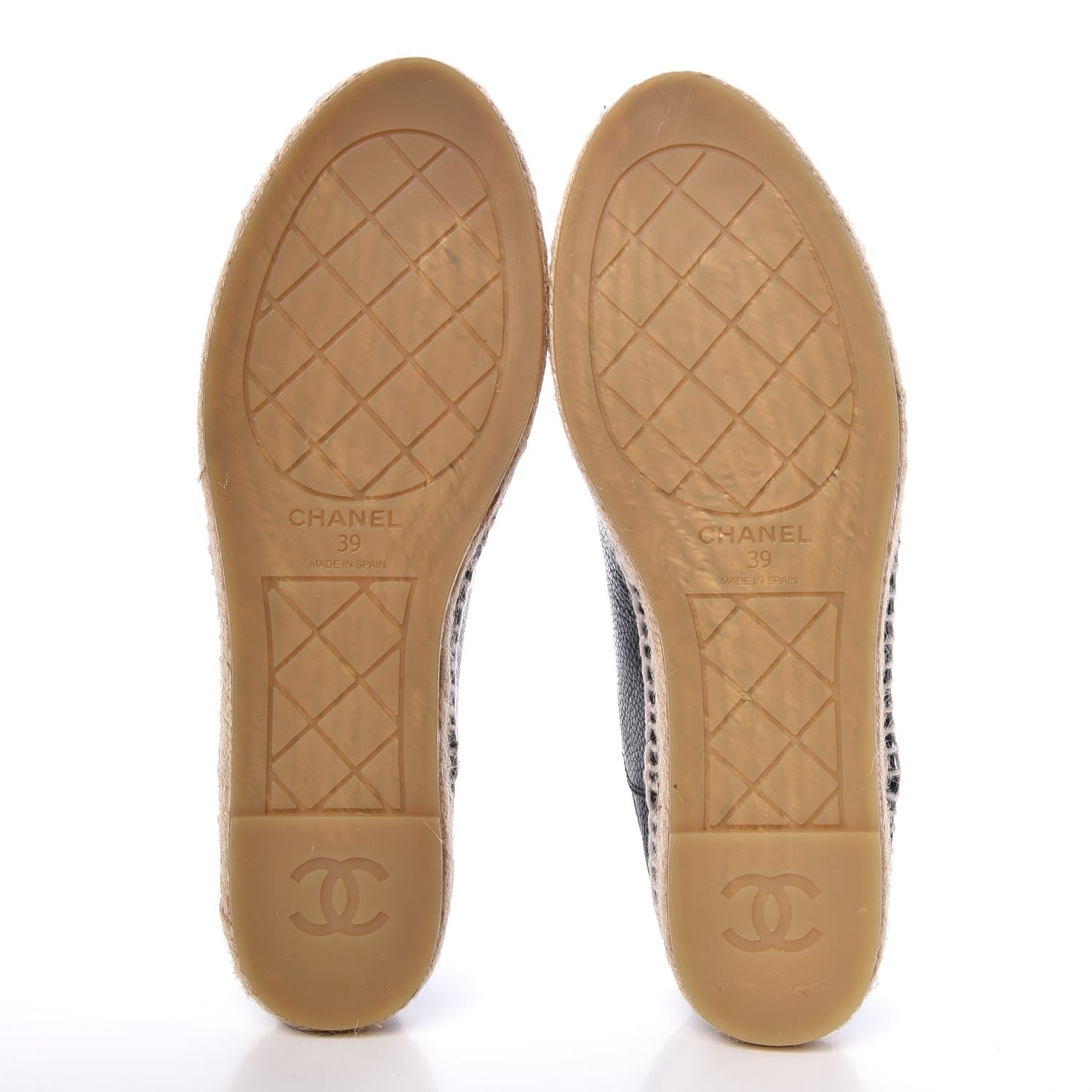 Chanel Grained Calfskin CC Espadrilles 39 Black 5 of 9