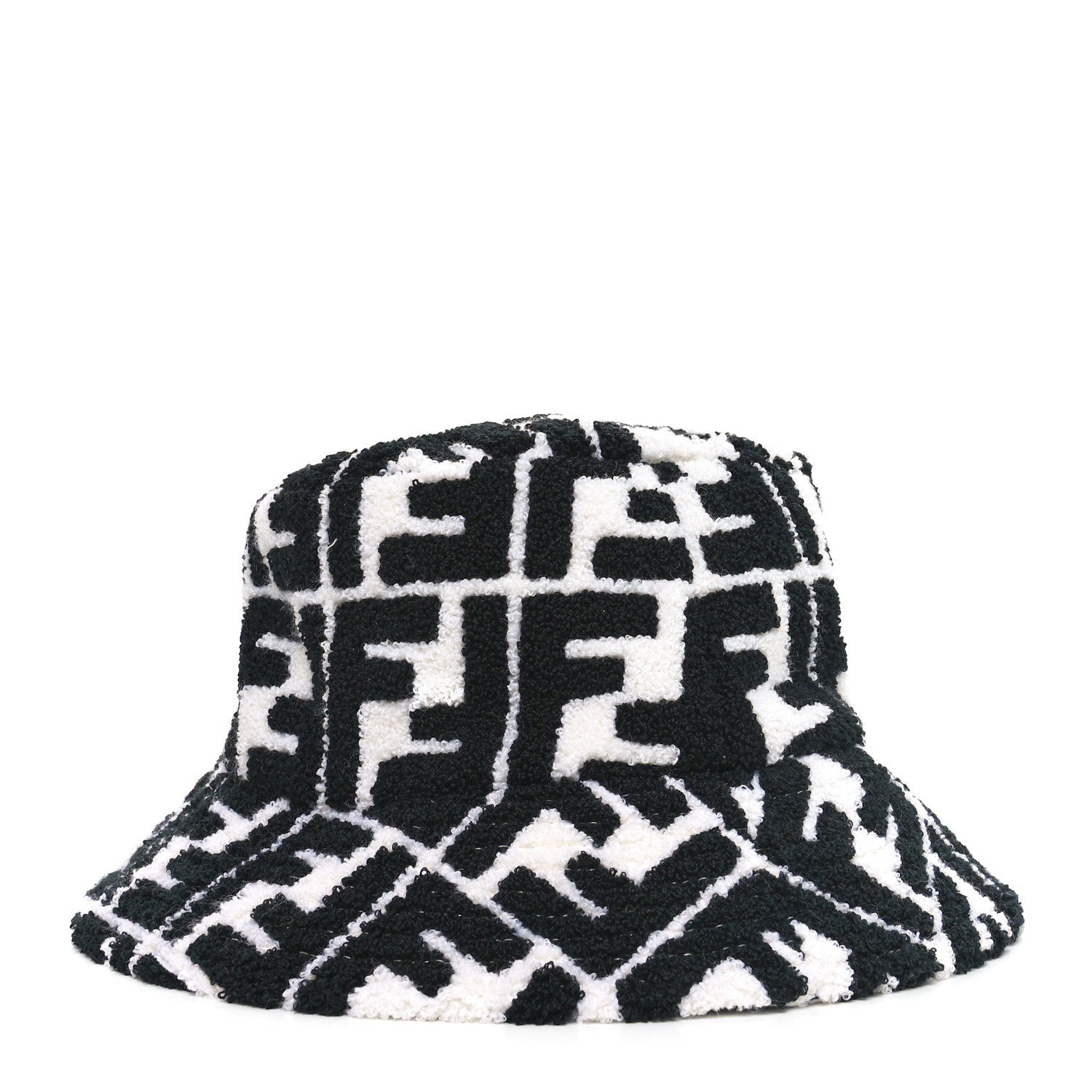 Fendi Terrycloth FF Bucket Hat S White Black 3 of 7