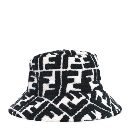 Fendi Terrycloth FF Bucket Hat S White Black 3 of 7