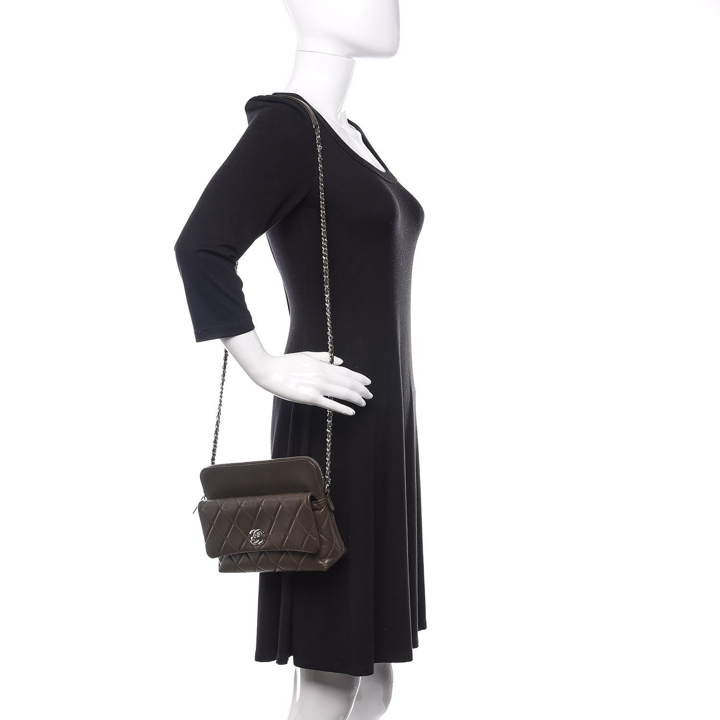 Lambskin Quilted Crossbody Grey