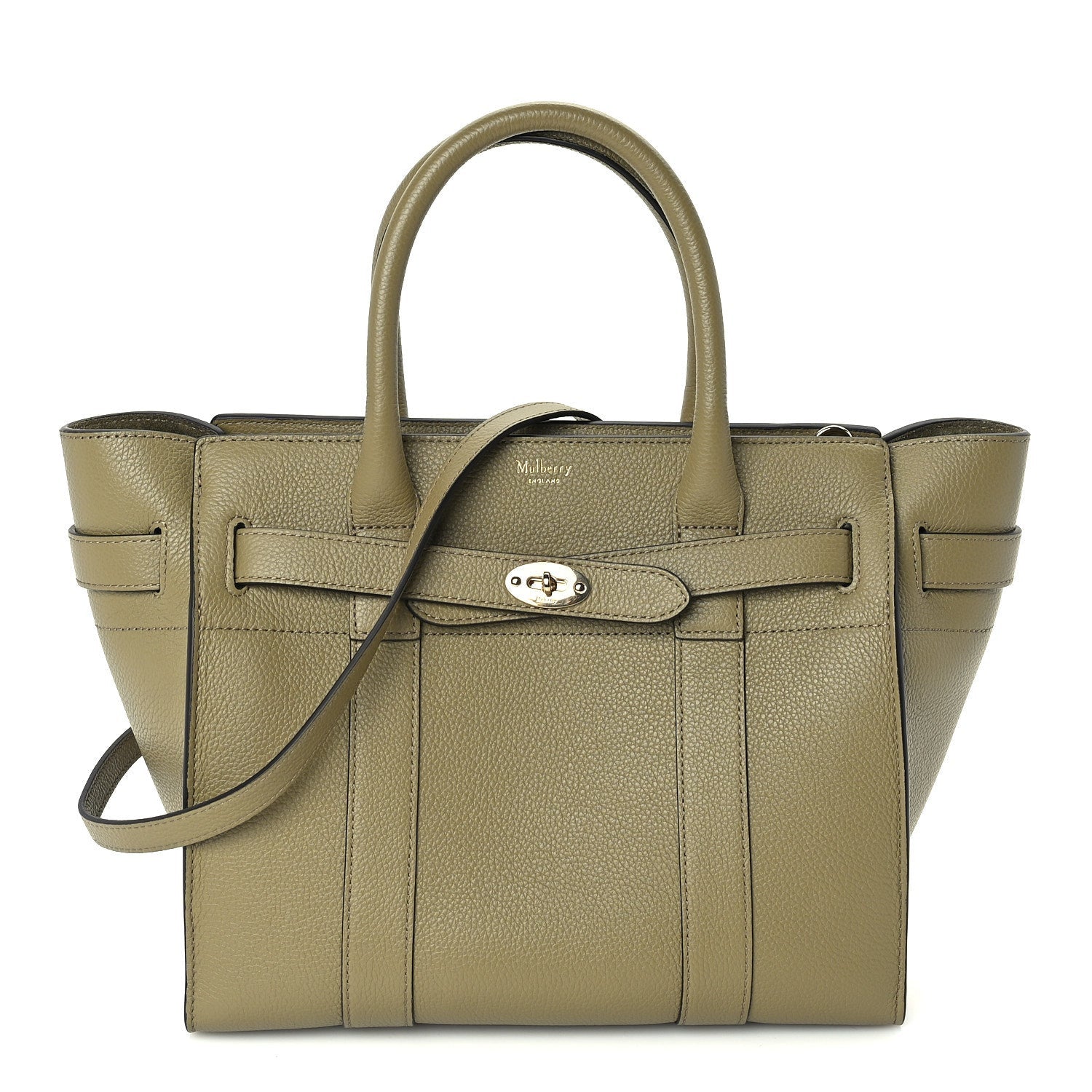 Mulberry Small Classic Grain Mini Zipped Bayswater Green 1 of 8