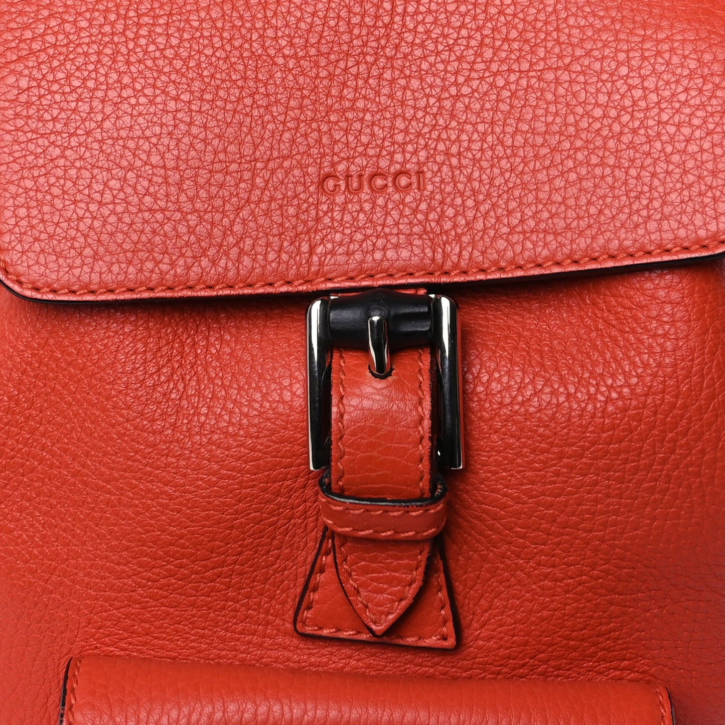 Calfskin Small Bamboo Backpack Orange