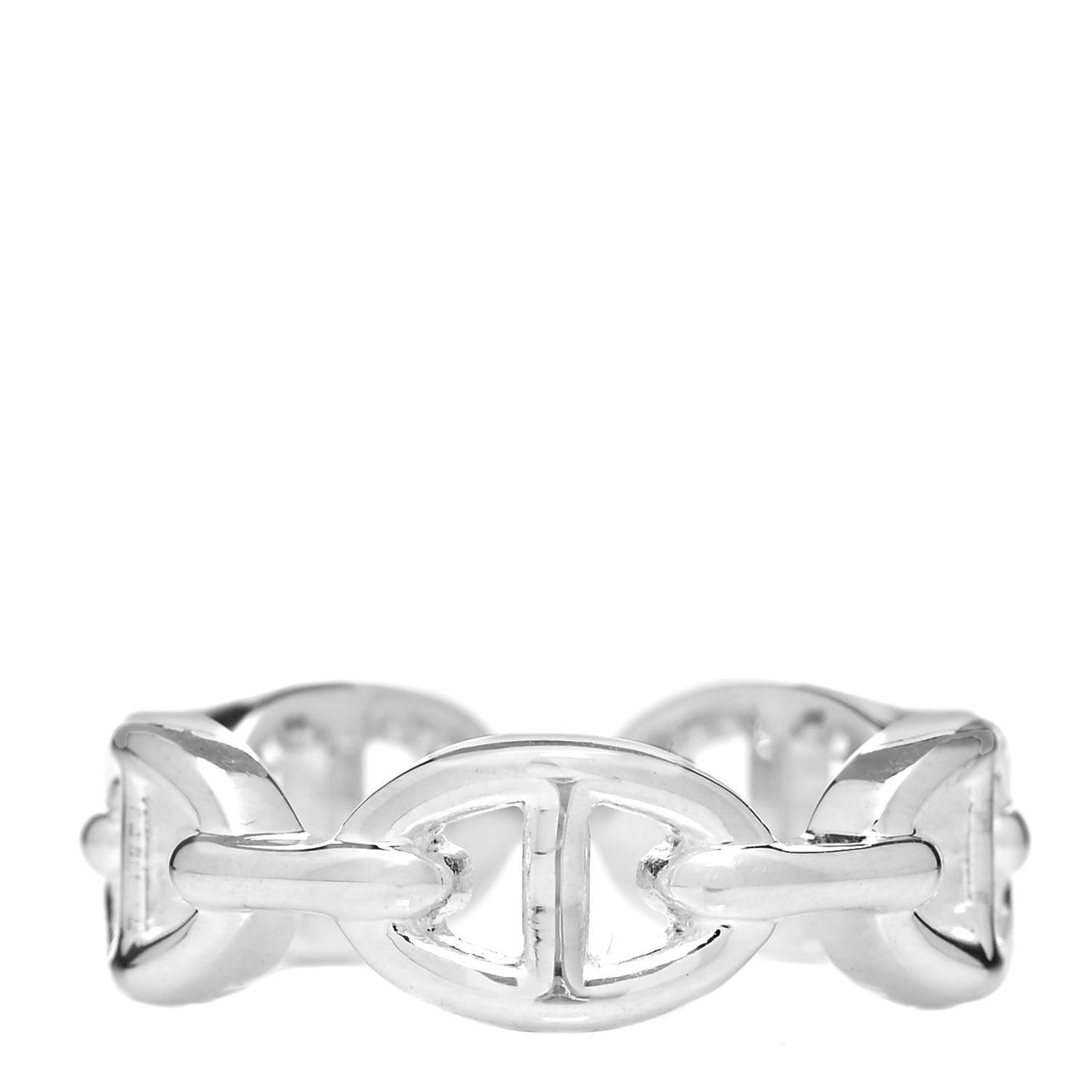 Sterling Silver PM Chaine d'Ancre Enchainee Band Ring 55 7.25