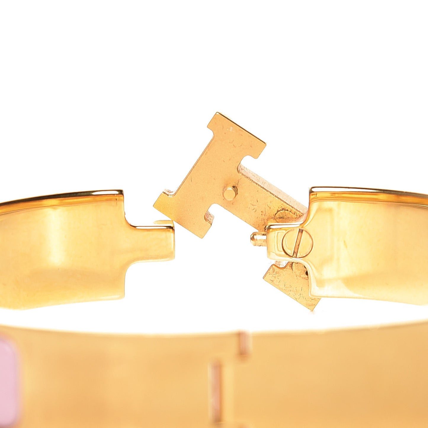 Enamel Narrow Clic Clac H Bracelet PM Rose Nacarat