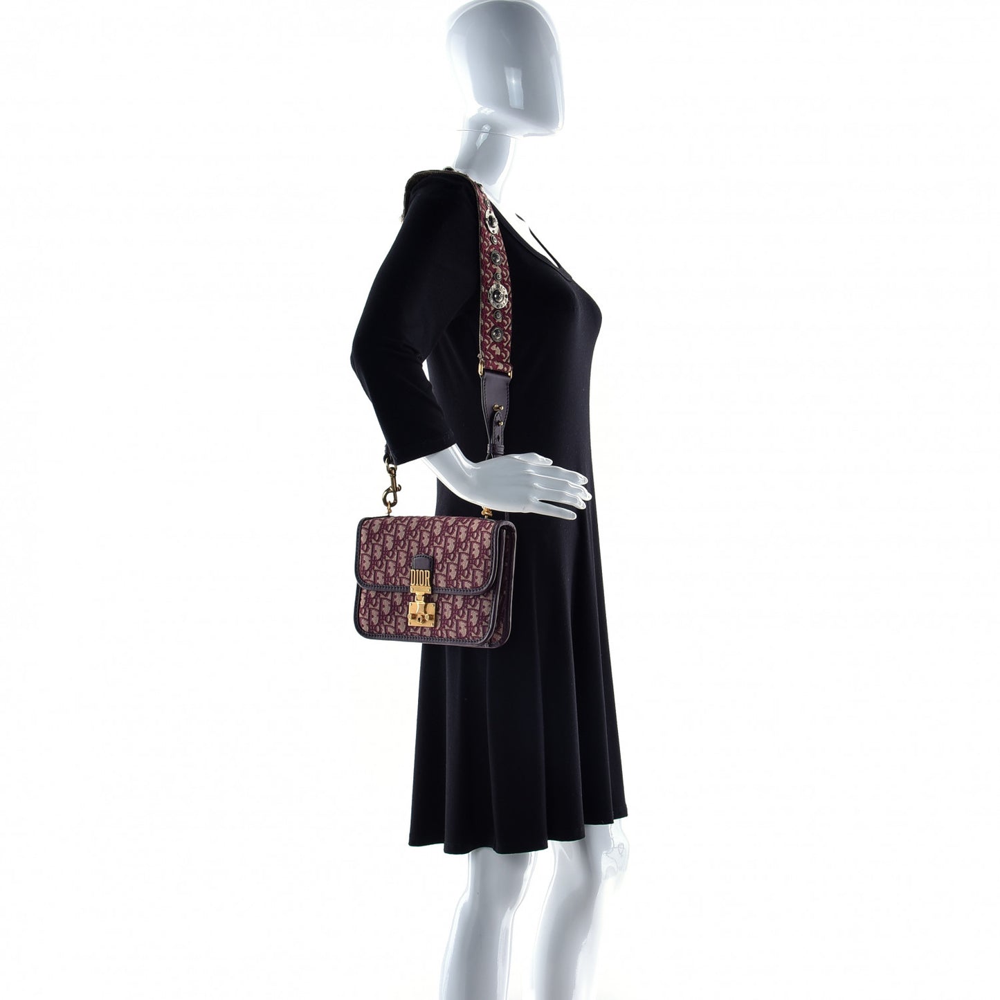 Oblique DiorAddict Flap Bag Burgundy