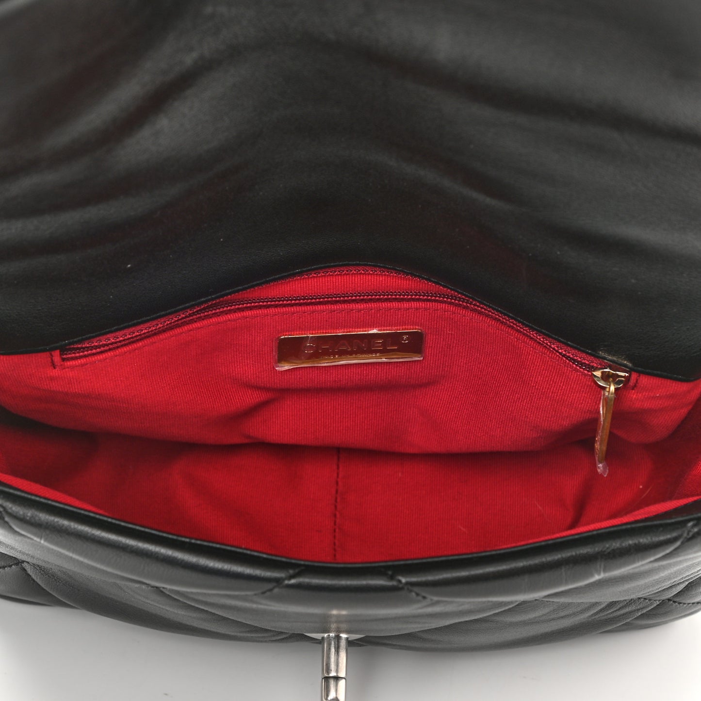 Lambskin Quilted Medium Chanel 19 Flap Black