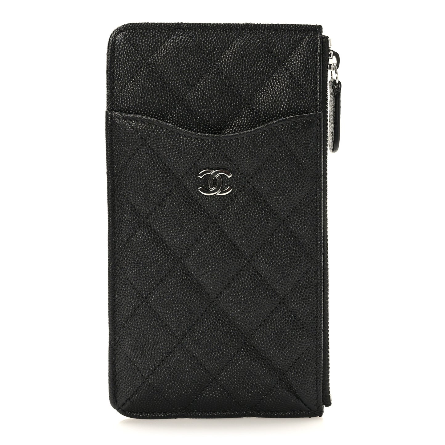 Caviar Quilted Classic iPhone Pouch Black