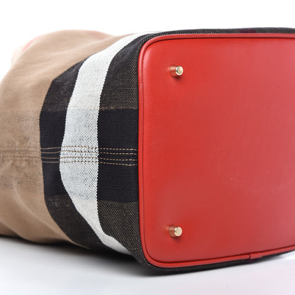 Burberry Canvas Mega Check Medium Ashby Hobo Cadmium Red 6 of 10