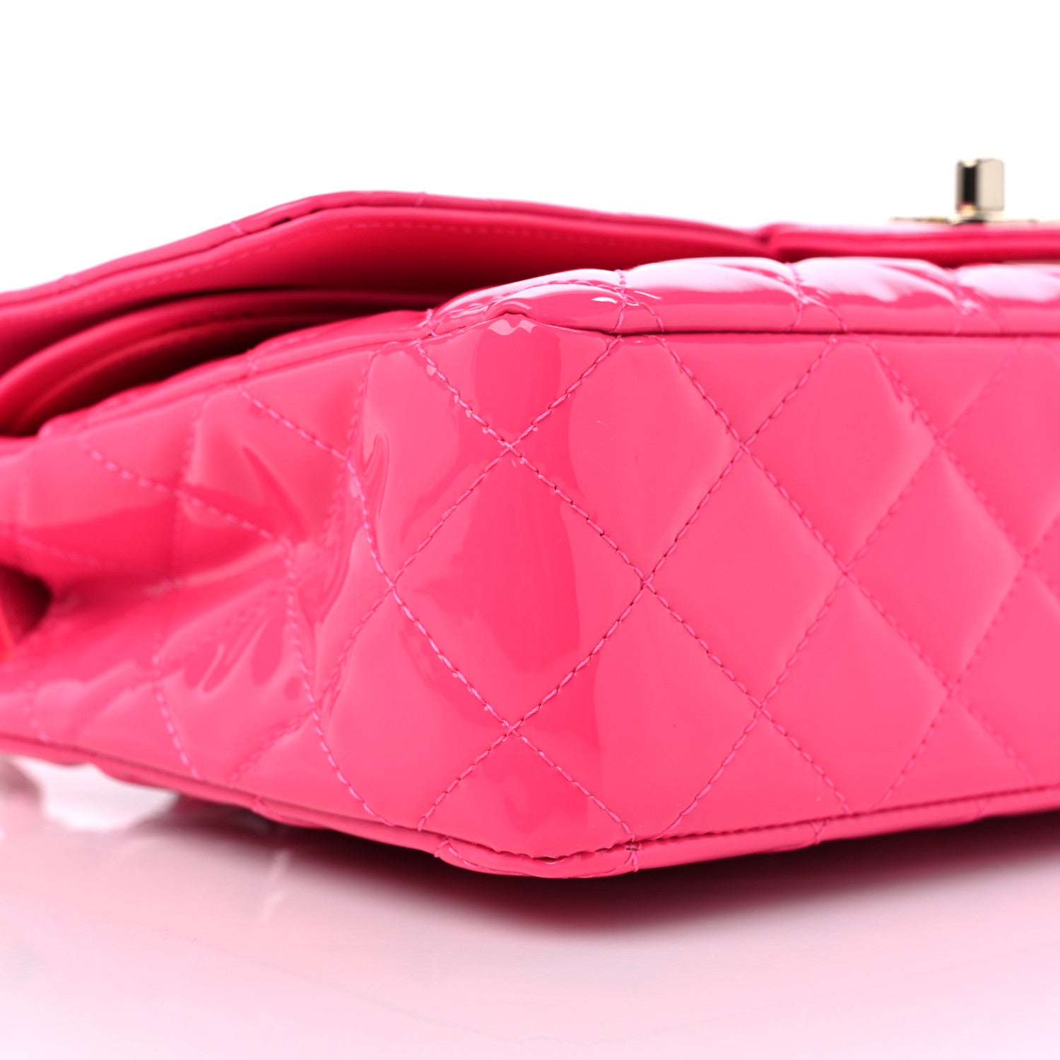 Chanel Patent Quilted Medium Double Flap Pink 7 of 8