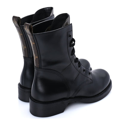 Louis Vuitton Calfskin Monogram Metropolis Flat Ranger Boots 40.5 Black 4 of 7
