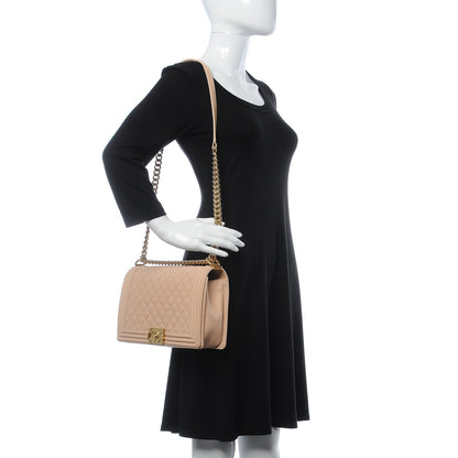 Chanel Caviar Quilted New Medium Boy Flap Beige Clair 2 of 11