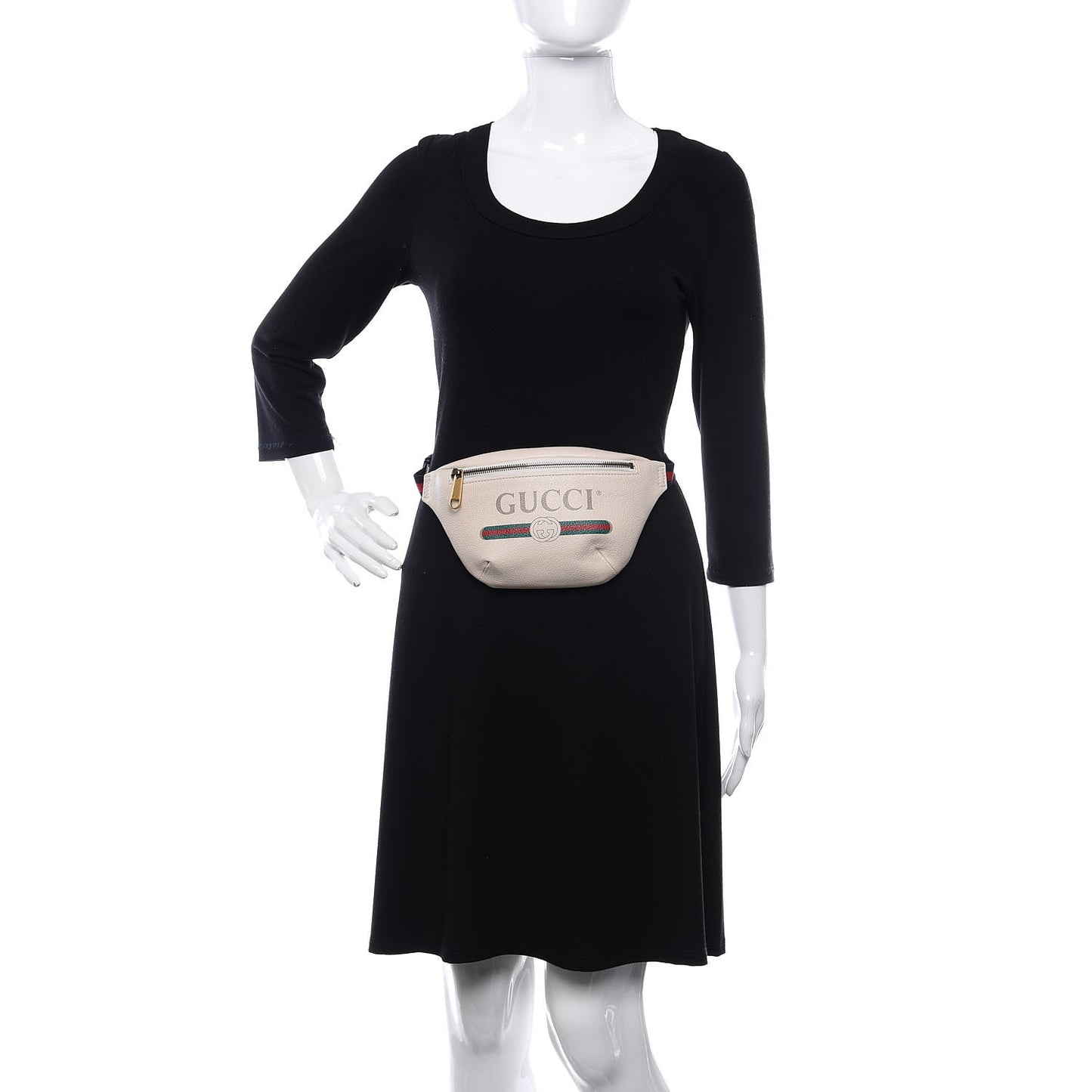 Grained Calfskin Small Logo Belt Bag White