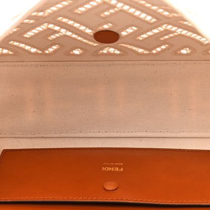 Fendi Canvas Cuoio Agata FF Ajour Embroidered Baguette Grezzo Cuoio 5 of 10