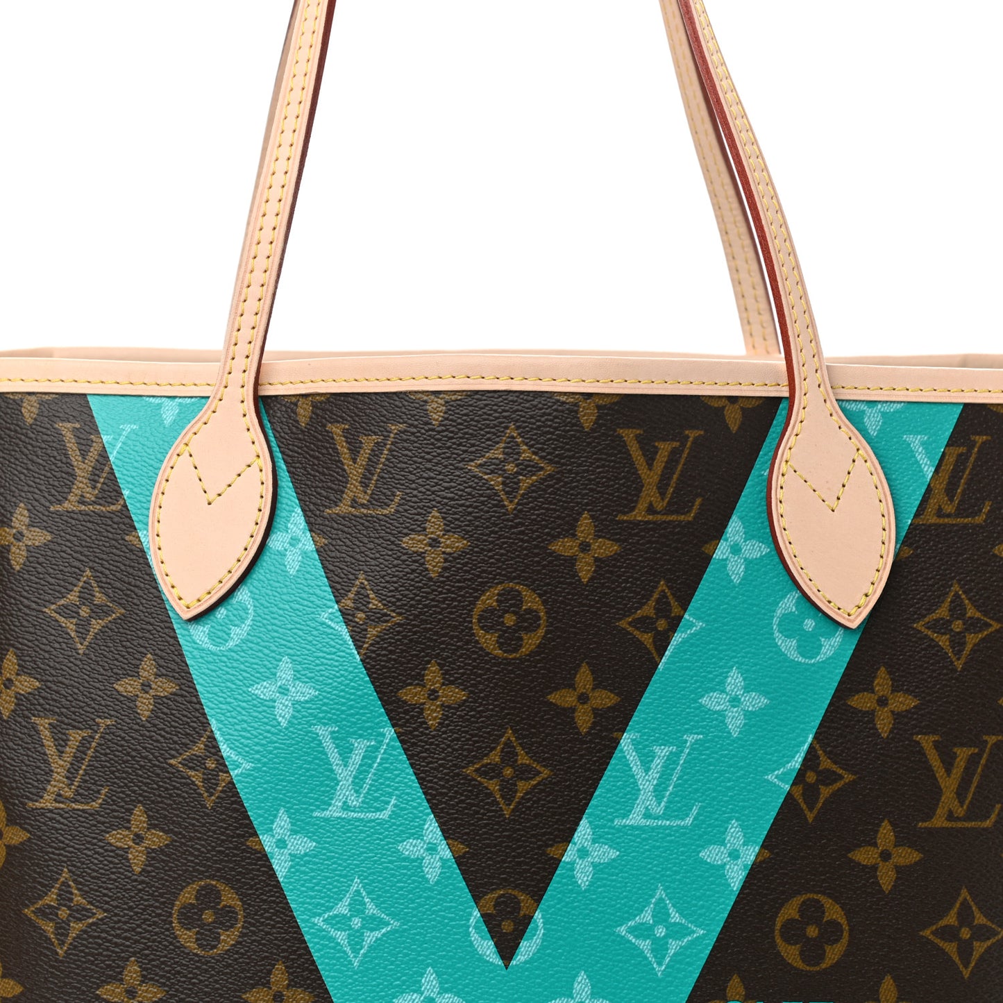 Monogram V Neverfull MM Turquoise