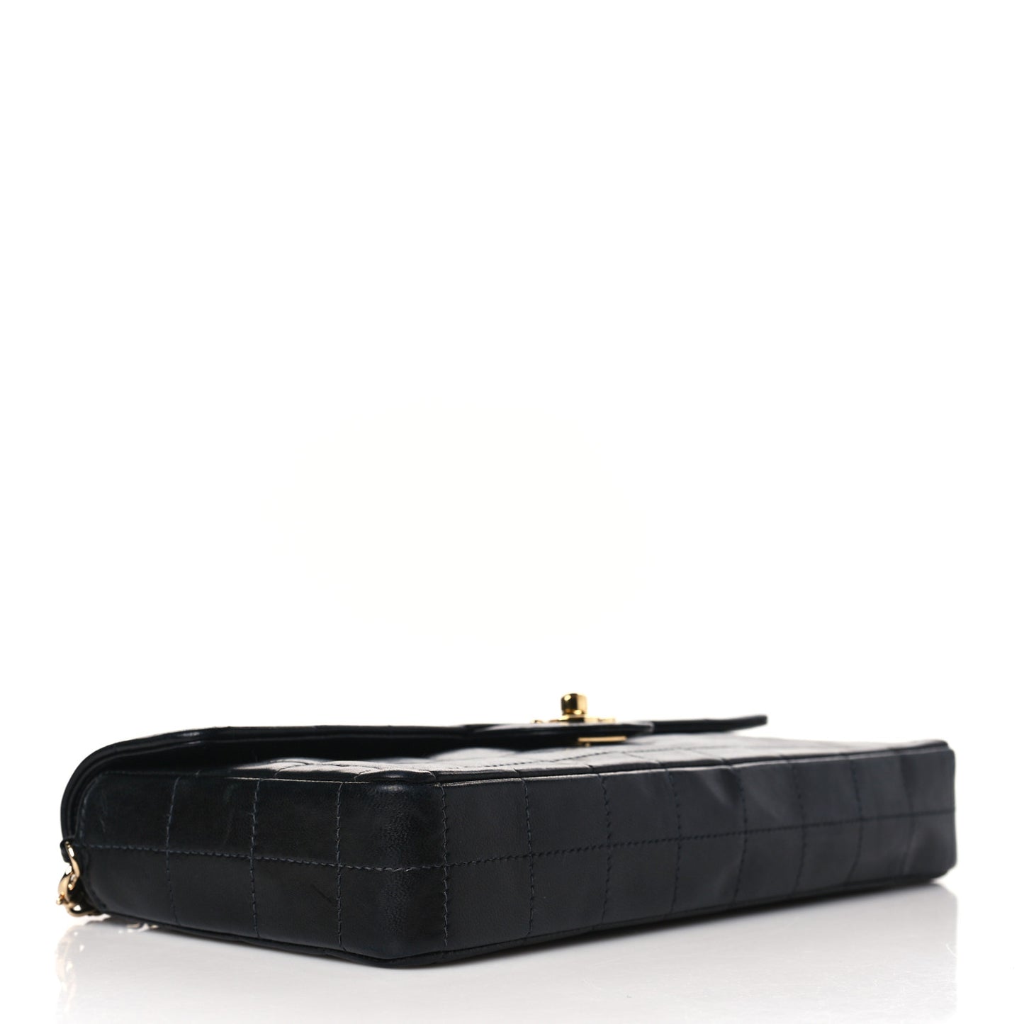 Lambskin East West Chocolate Bar Flap Black