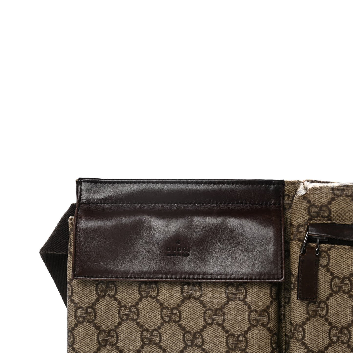 GG Plus Monogram Web Belt Bag Dark Brown