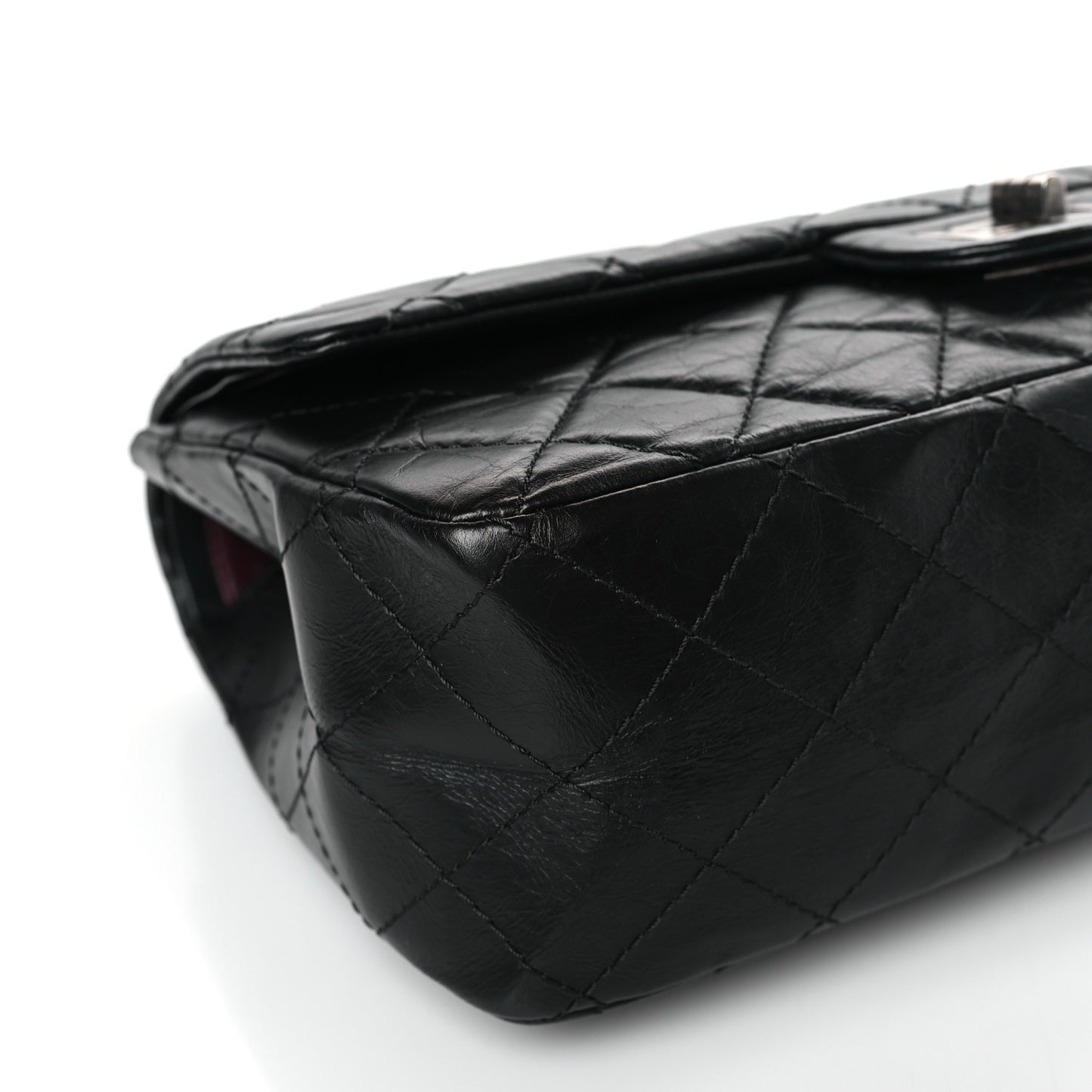 Aged Calfskin Quilted 2.55 Reissue 227 Flap Black