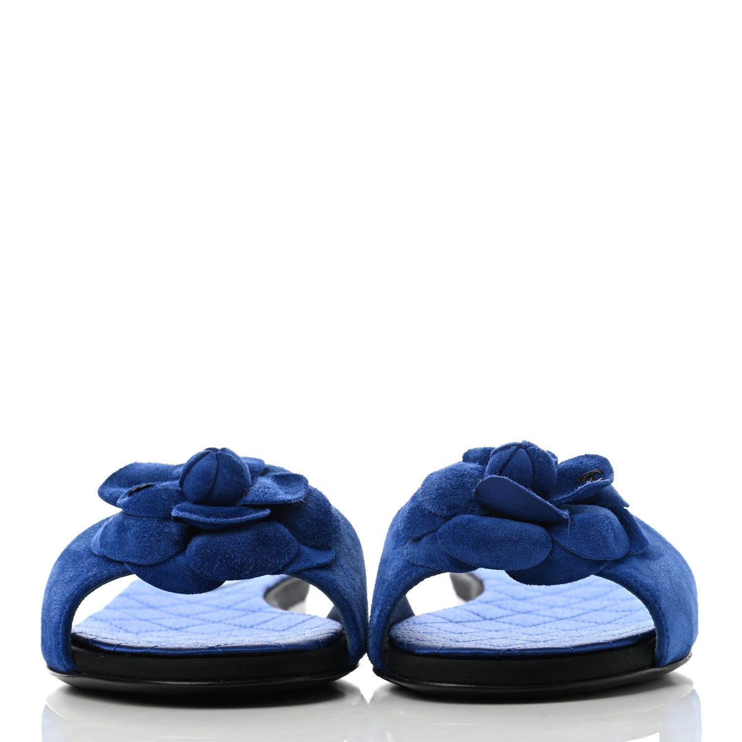 Chanel Suede Camellia Sandal Mule 36 Blue 2 of 8