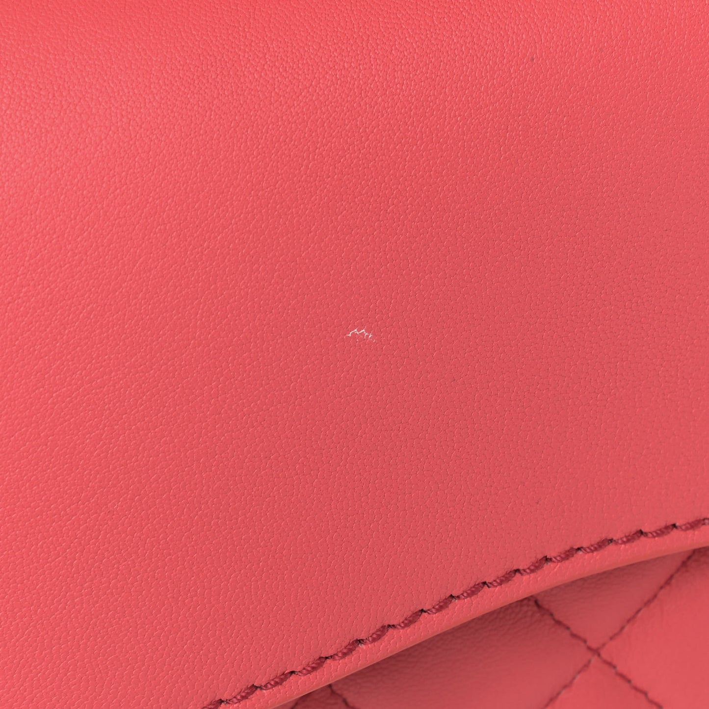 Lambskin Quilted Large Natural CC Flap Dark Pink