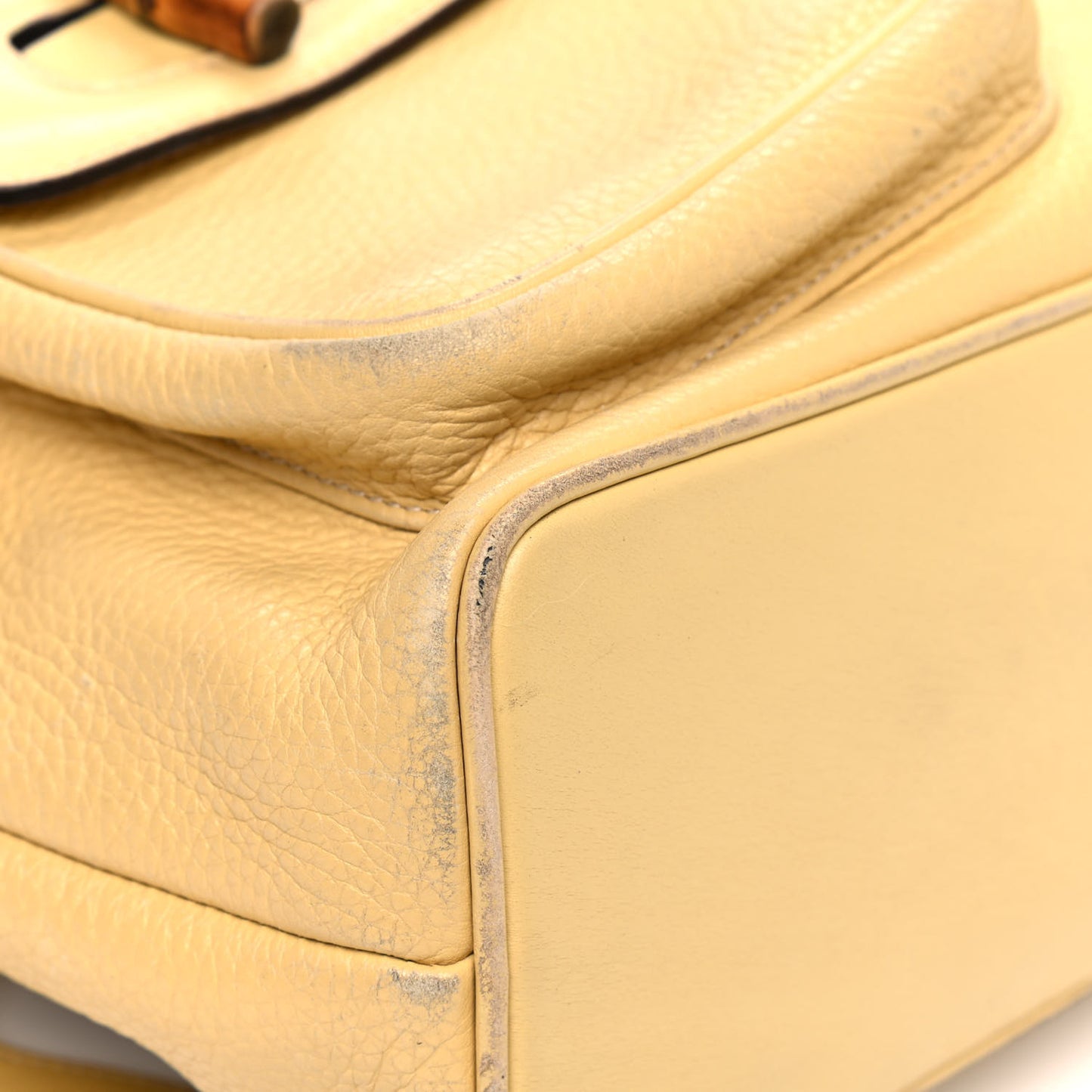 Calfskin Bamboo Medium Backpack Yellow