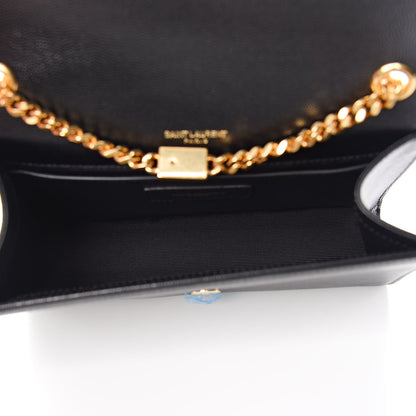Saint Laurent Grain De Poudre Small Monogram Kate Satchel Black 5 of 9