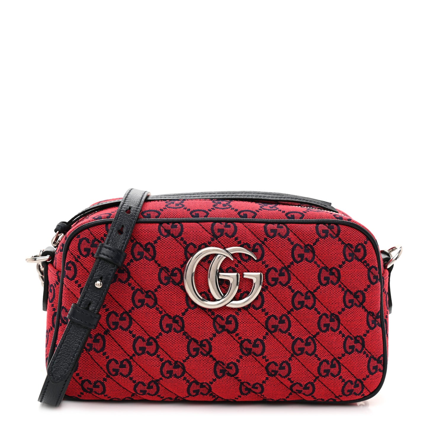 Monogram Multicolor Matelasse Diagonal Small GG Marmont Chain Shoulder Bag Red Blue